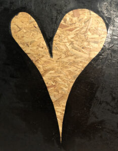 Cuore su legno